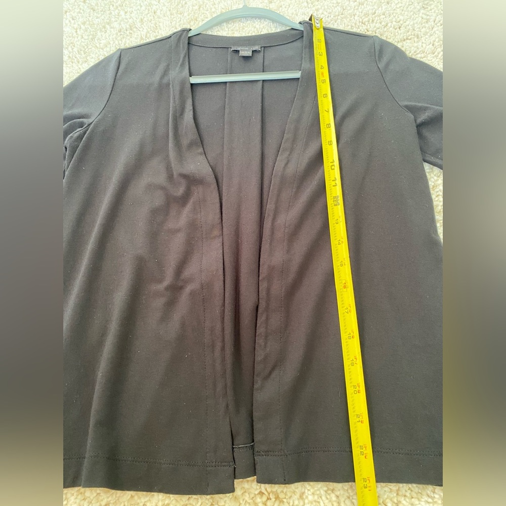 J. Jill Wearever Collection Open Front Jersey Knit Cardigan Black Drapey XSP - Picture 3 of 16